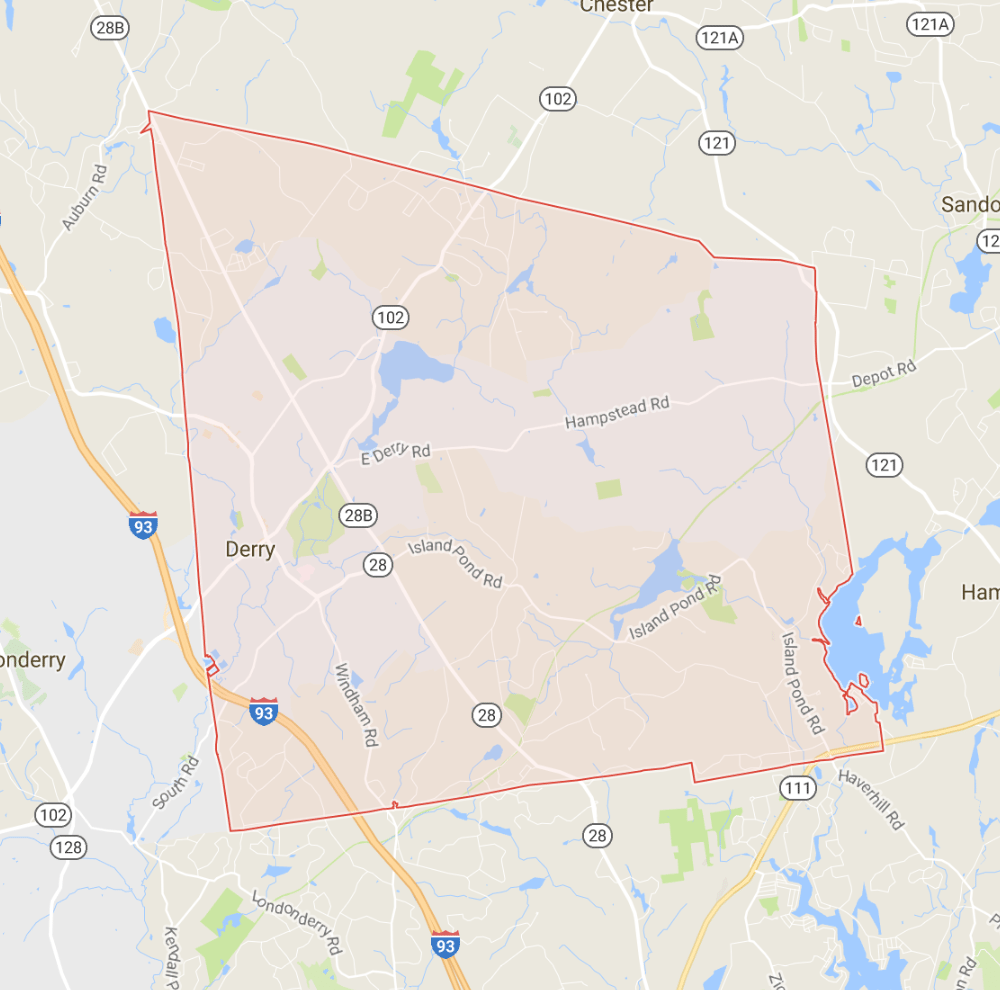Map of Derry New Hampshire Unlimited Power Solutions, LLC